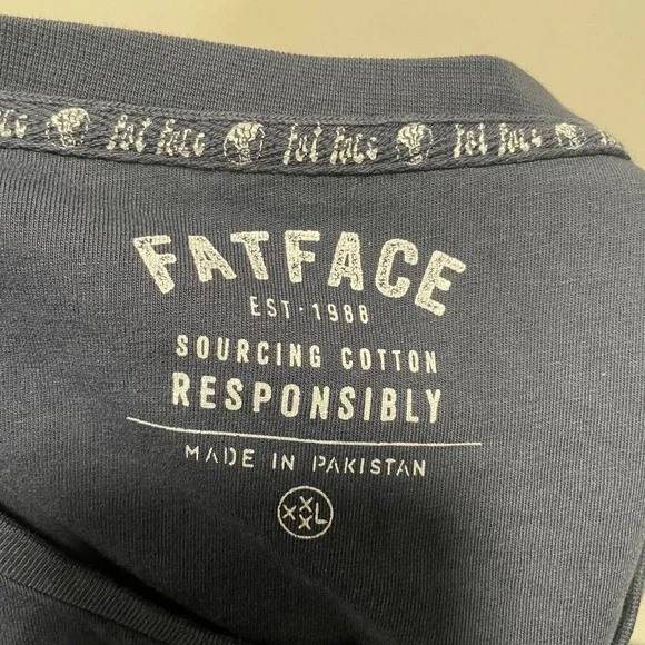 FatFace Men's Navy Blue Long Sleeve Cotton T Shirt Size 3XL - Picture 8 of 9